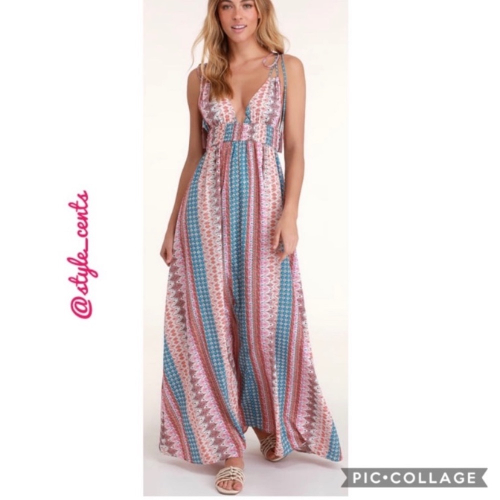 Lulus Tie Back Maxi Dress